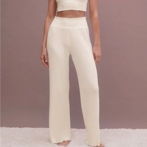 DAWN SMOCKED RIB PANT in Bone from ZSupply